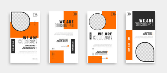 We are hiring job vacancy social media post banner design template with yellow color. We are hiring job vacancy square web banner design	
