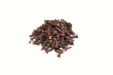 Dry Clove Spices Isolate on White Background with Copy Space