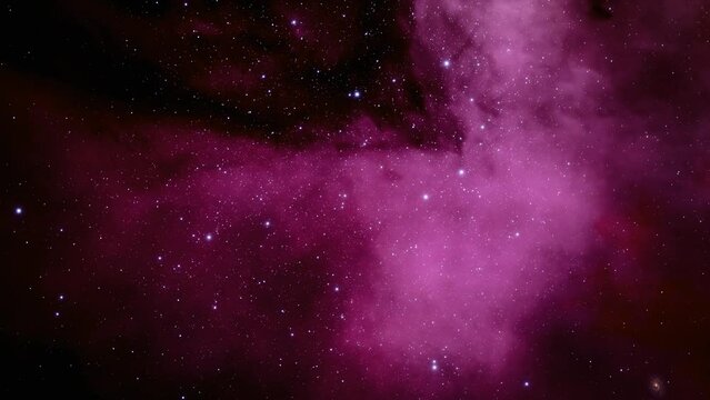 Pink Nebula Space Flight, Outer Space, 4K