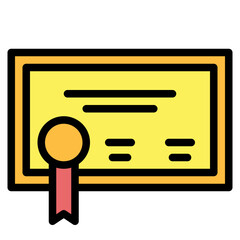 certificate filled outline icon style