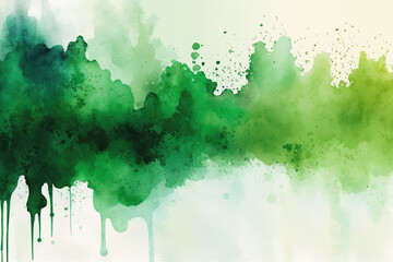 abstract watercolor green paint splash in a form of a cloud