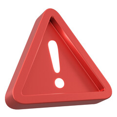 Warning sign. Exclamation mark. 3D illustration.