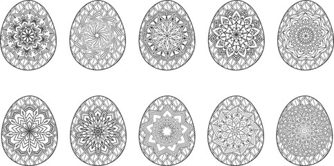 Easter Egg Mandala Coloring Pages.