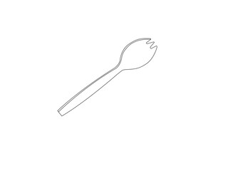 Sujeo linear icon. Metal chopsticks. Spoon for eating. Oriental tableware. Eastern cutlery. Thin line customizable illustration. Contour symbol. Vector isolated outline drawing. Editable stroke