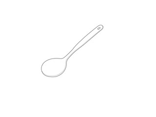 Spoon with content symbol. Tea spoon with sugar, salt, flour or other ingredient side view.Set of fork, knife and spoon isolated on white. Vector illustration. Ready for your design.