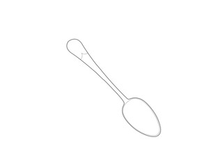 Empty steel Spoon isolated on white background.fork, knife, spoon, cutlery isolated on white background,clipping path.silver spoon isolated on white background.Steel spoon isolated on white background