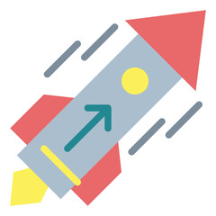 rocket flat icon style