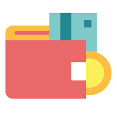 wallet flat icon style