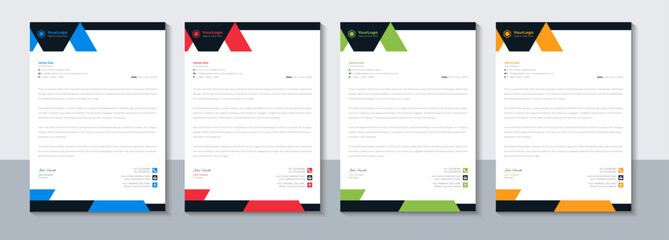 Creative business letterhead design template, Vector illustration