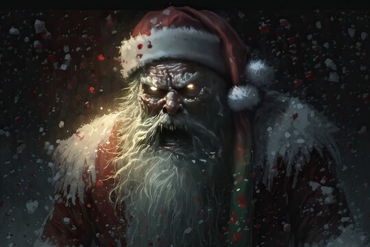 Horror zombie santa claus christmas