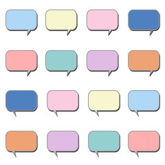 Pastel Talk bubble, Speech bubble, Speech balloon, Chat bubble, line art vector icon for apps and websites