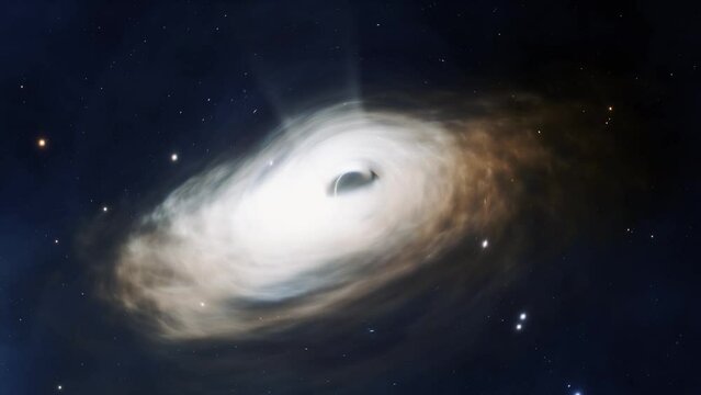 Super Massive Black Hole Animation, Volumetric Accretion Disc in Space, 4K