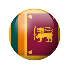 Foto op Aluminium Sri Lanka flag - glossy circle badge. Vector icon. © pyty