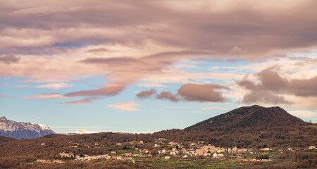 Molise, Italy.  Spectacular winter panorama.