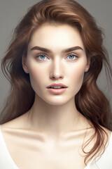 Fototapeta premium Portrait of a young & beautiful woman AI generated art