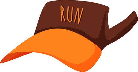 Orange or brown sports cap running, Fashion of woman,fashion sport products,Health and Fitness Products collection isometric vector concepts.