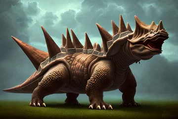 Fototapete Dinosaurier Stegosaurus Dinosaur, Generative AI Illustration