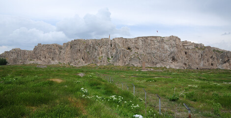 Van Castle, located in the city of Van, Turkey, was built during the Urartian period. There are ancient settlements around.