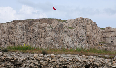 Van Castle, located in the city of Van, Turkey, was built during the Urartian period. There are ancient settlements around.