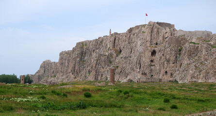 Van Castle, located in the city of Van, Turkey, was built during the Urartian period. There are ancient settlements around.