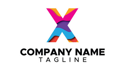 X Letter Logo, Artsy Style, Pixel Logo, Creative Logo, Mosaic Style Logo, Colorful Logo ,vector ,minimal, unique, template, monogram, modern, adorable, brand, logotype, business, company, branding