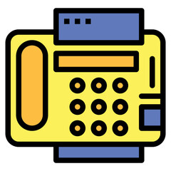 fax filled outline icon style