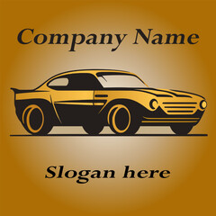 Fototapeta premium A minimalist car logo for companies specializing in (Automobile industry,Car service,Car dealerships and Car repair shops,Car rent,Automobile spare parts)
