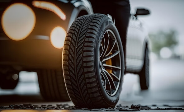 Garage service for changing wheels and tires for car. Generation AI