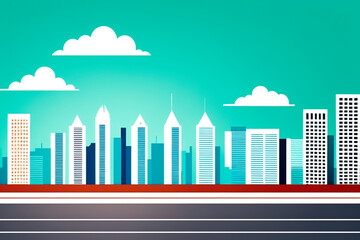 Obraz premium illustration city buildings. Generative ai.