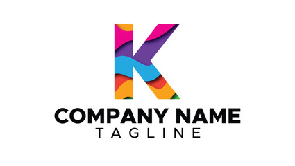 K Letter Logo, Artsy Style, Pixel Logo, Creative Logo, Mosaic Style Logo, Colorful Logo ,vector ,minimal, unique, template, monogram, modern, adorable, brand, logotype, business, company, branding