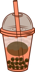 Transparent Boba Drink Illustration