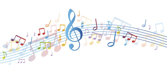 note musicali su sfondo nero, concetto di musica, concerto , png, trasparente © xyz+