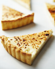 Tart Vaudoise swiss sour cream tart with caramelised sugar on top and crispy crust.