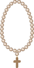 Pearl rosary with cross