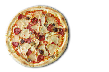 Pizza Pepperoni, isolated on white background