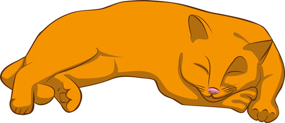 Sleeping Red Cat