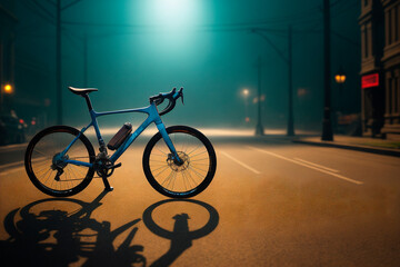 Fototapeta na wymiar bike in the night. Generative ai.
