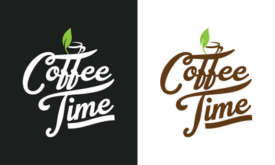 Coffee time typography shirt design