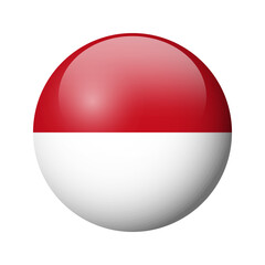 Monaco flag - glossy circle badge. Vector icon.