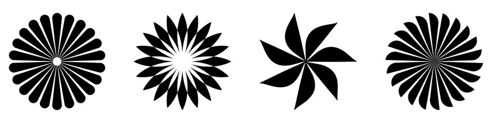 Icon set of Abstract Round Radial circle design element