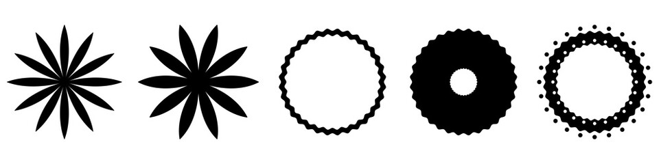 Icon set of decorative circle design element