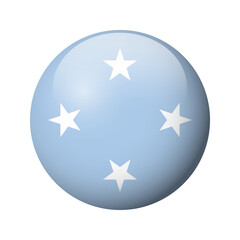 Federated States of Micronesia flag - glossy circle badge. Vector icon.