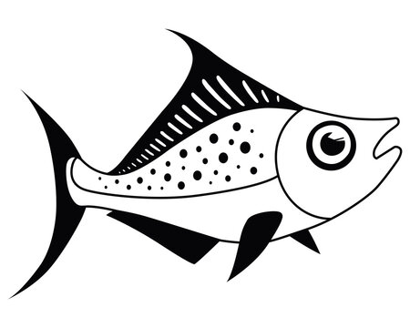 recommend clip art: sea fish black icon. ocean dwellers. flat vector illustration.