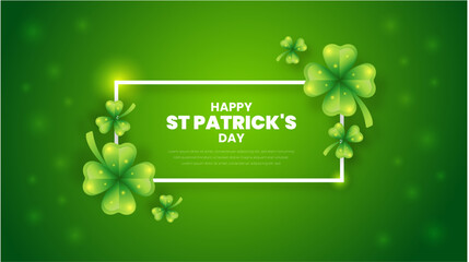 Happy St. Patrick's Day background with shamrock clover leaf. saint Patrick's day festival background. Clover shamrock leaf  vector template for 17 march St Patrick's Day event celebration.
