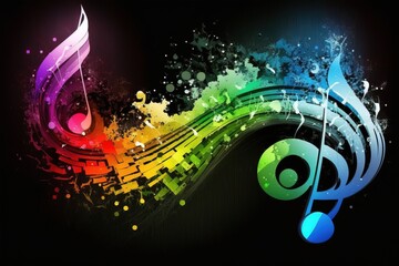 Colorful sound waves background