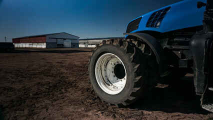 Tractor working in the field