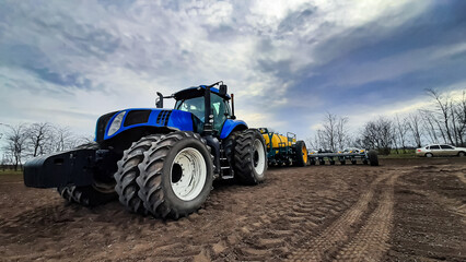 Tractor working in the field