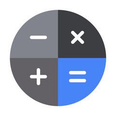 Calculator icon in grey blue and white color. Calculator icon for smartphone and web. Calculator Vector Illustration.