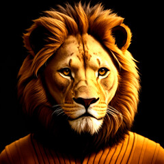 Fototapeta premium portrait of a lion. Generative ai
