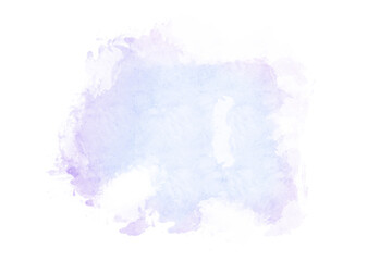 Watercolor on transparent background. Illustration of an Abstract stain in purple and blue pastel tones of watercolor paint. PNG element for your creativity.